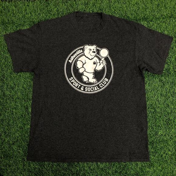 Grey Asheville Sports and Social Club Bear Graphic Tee - Picture 1 of 4